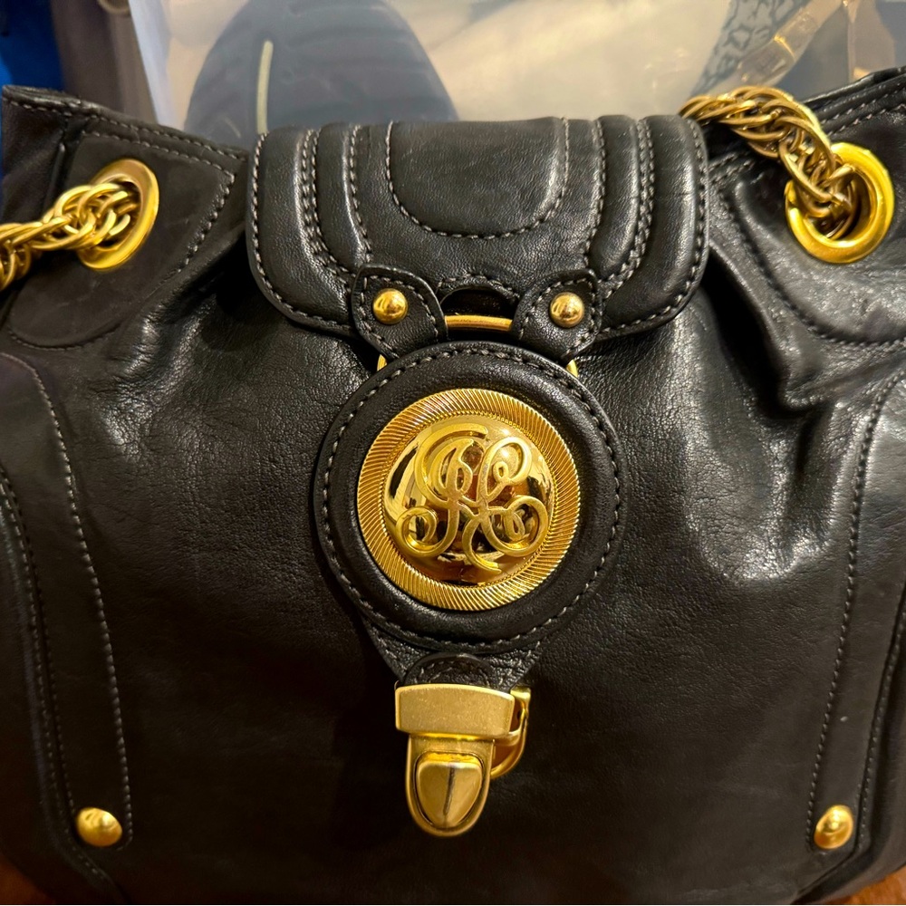 Juicy Couture Black Shoulder Bag with Gold Details